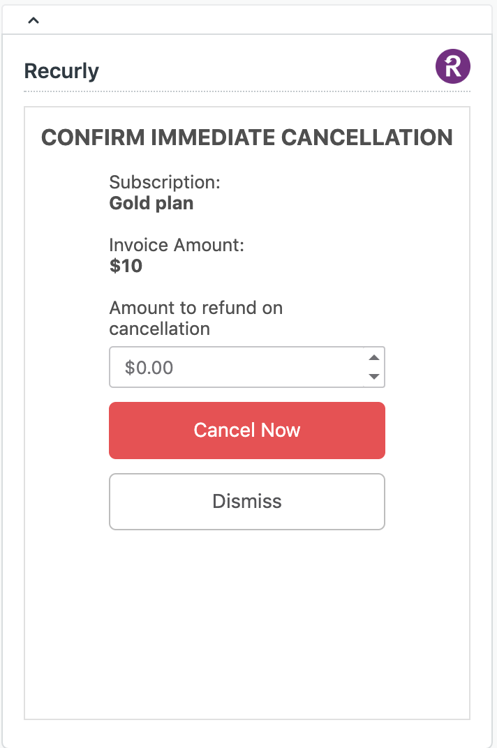Agents have the option to include a refund when doing an immediate cancellation
