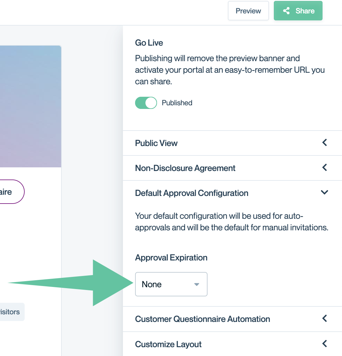 Setting a default approval expiration.