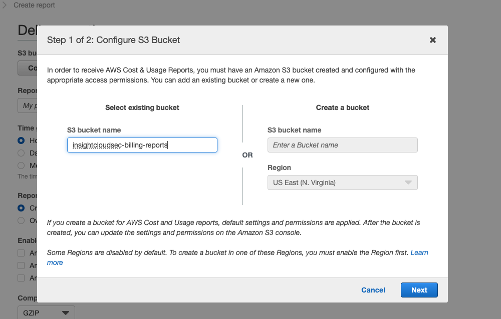 Setting up the AWS Cost & Usage Report