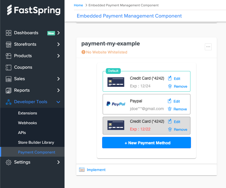 Embedded Payment Management Library