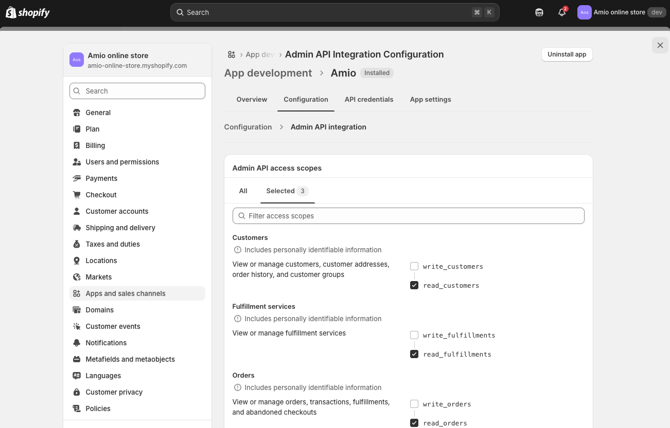 Shopify Custom App