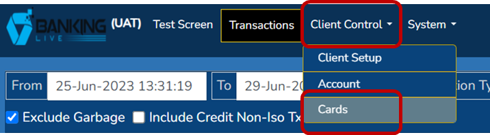 PayControl: Navigating to cards screen