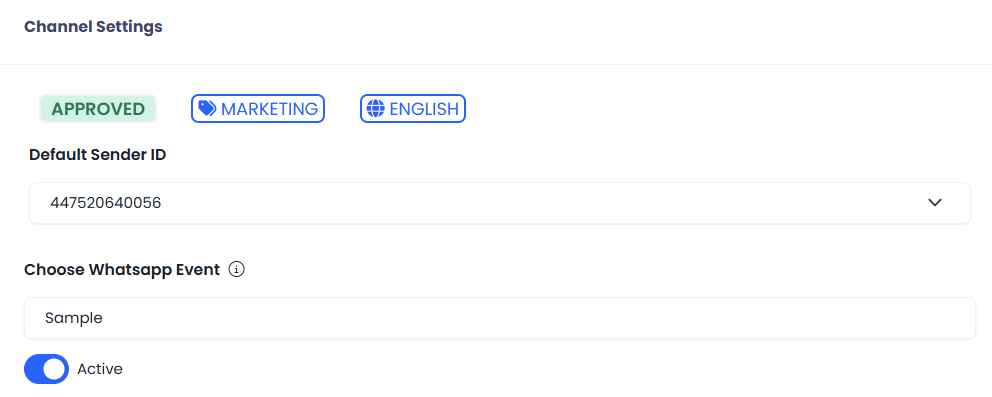 Channel Setting section under the New/Edit Event page