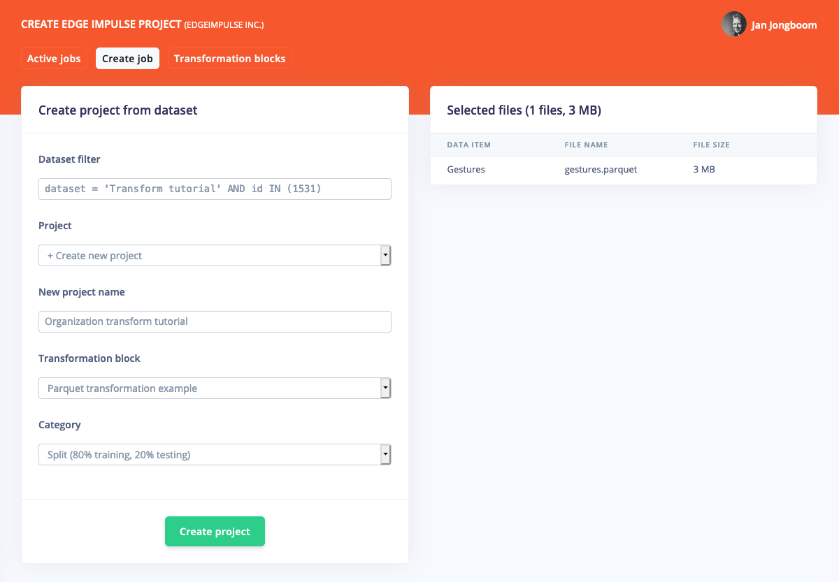 Screenshot 2020-04-20 at 22.21.54.png Configuring the transformation job