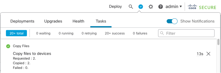 Figure 4: Monitoring upgrade copy progress