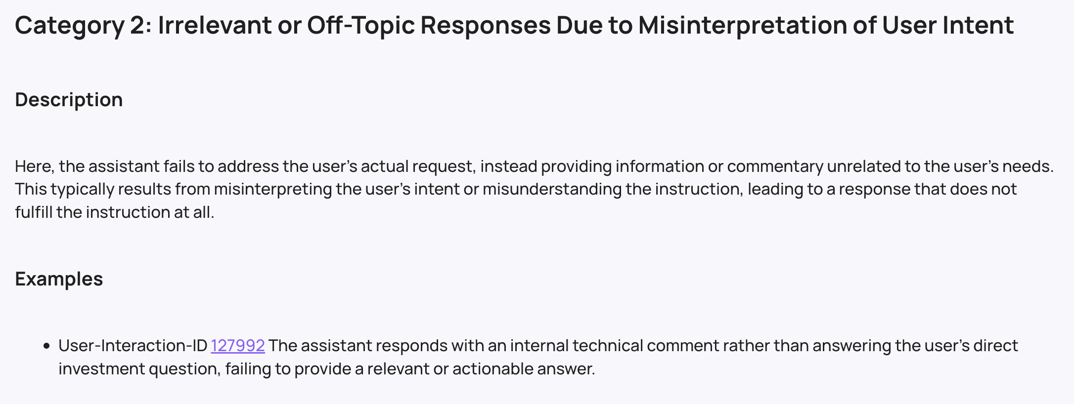 Failure mode analysis example with a hyperlink to the interaction