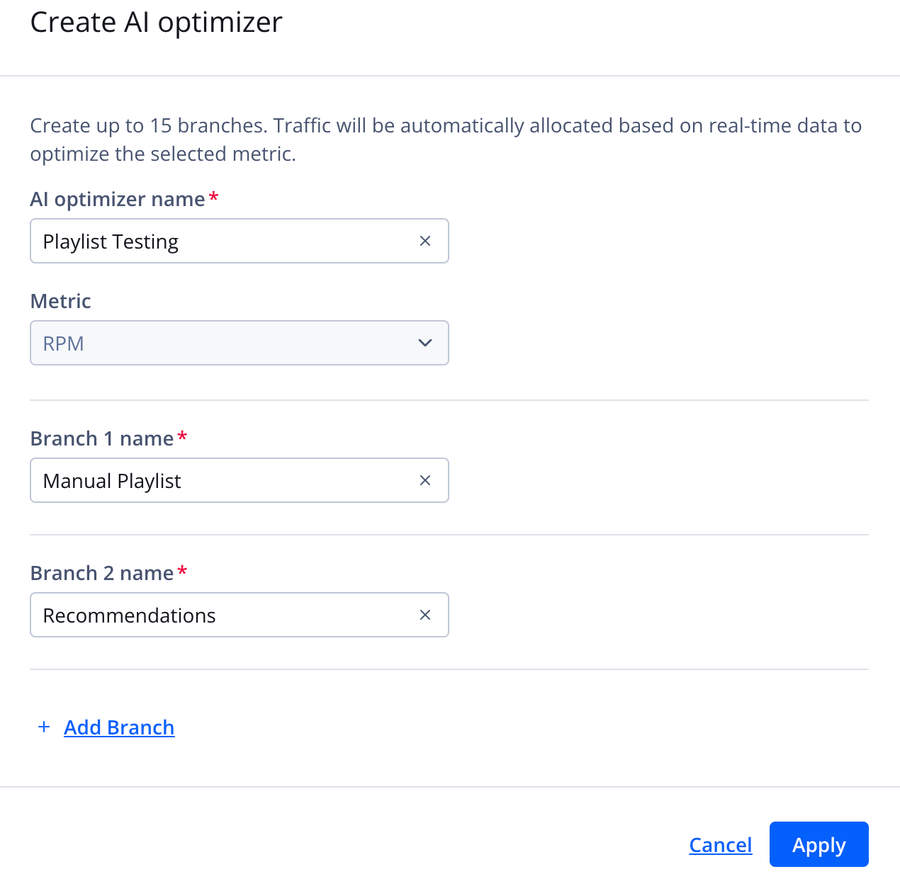 Create AI optimizer panel