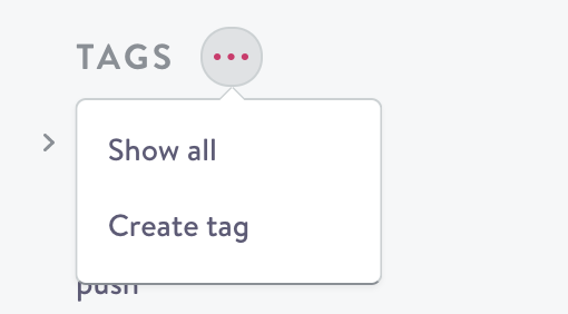 Selecting 'Show all' will display all tags on every index page.