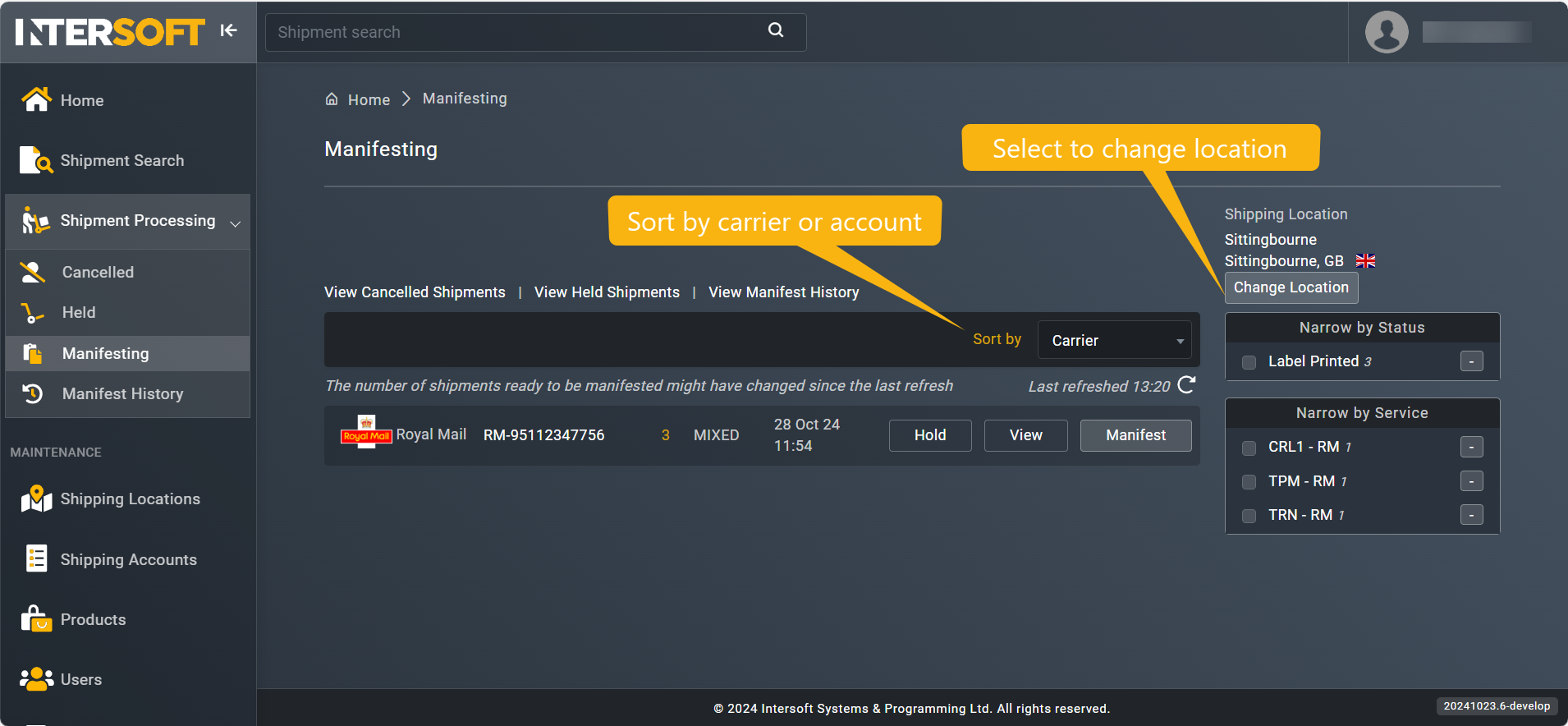 Specifying filters