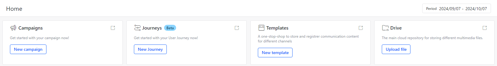 Ocean dashboard campaign and template actions