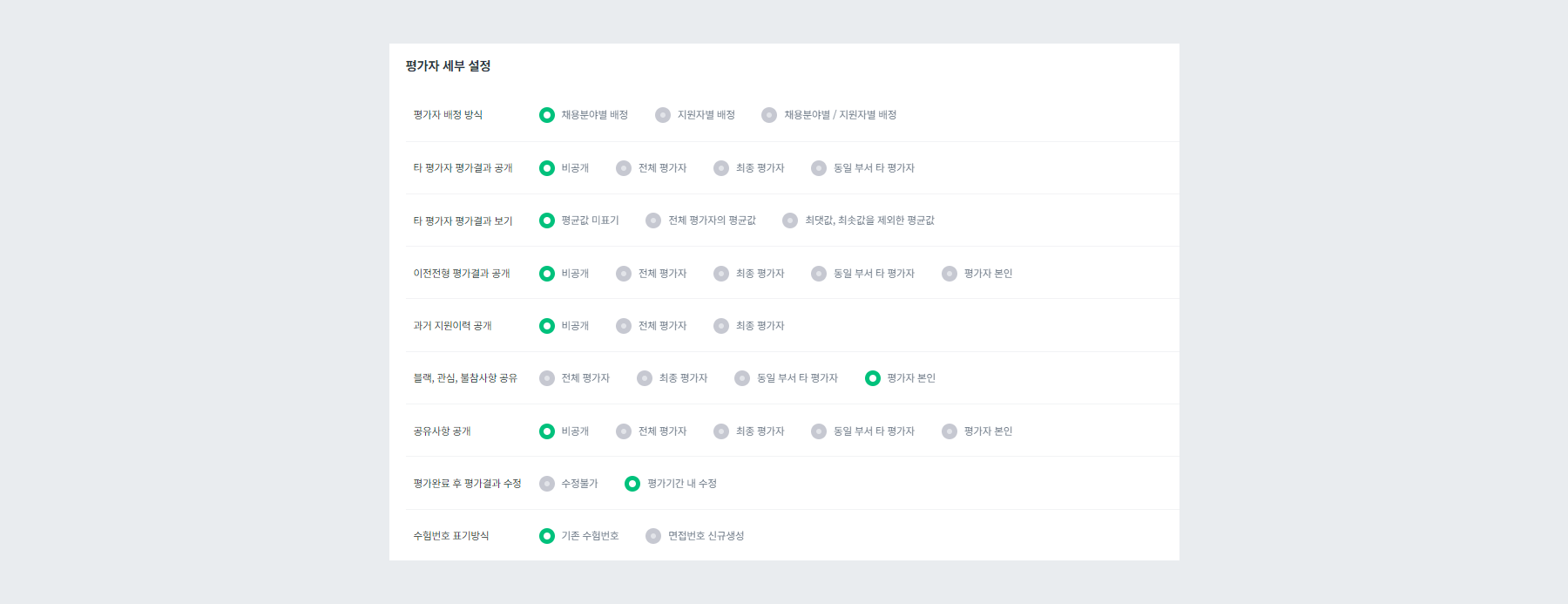 평가자 세부 설정