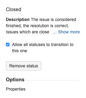 Edit the "Closed" status