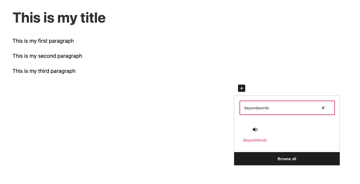 Insert BeyondWords Player button in WordPress Block Editor.png