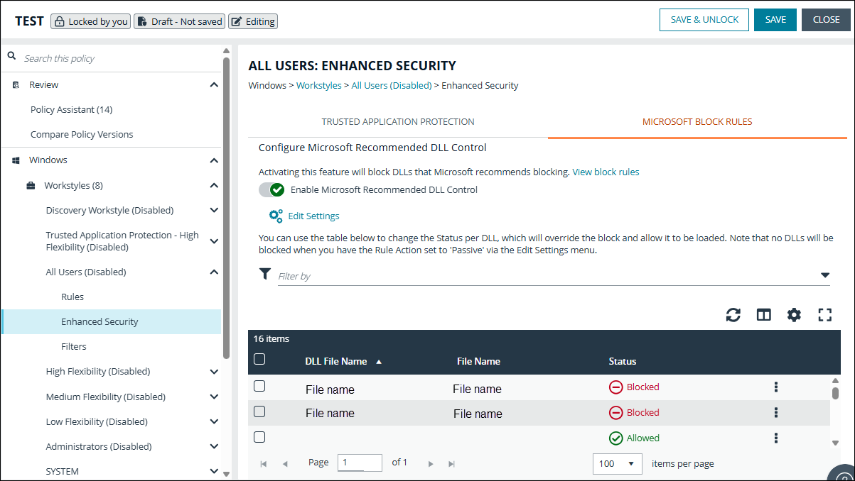 Allowing Microsoft DLLs in the EPM Policy Editor