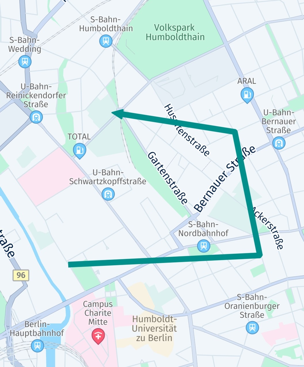 Screenshot: Showing a map arrow.
