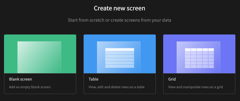 Adding autogenerated screens