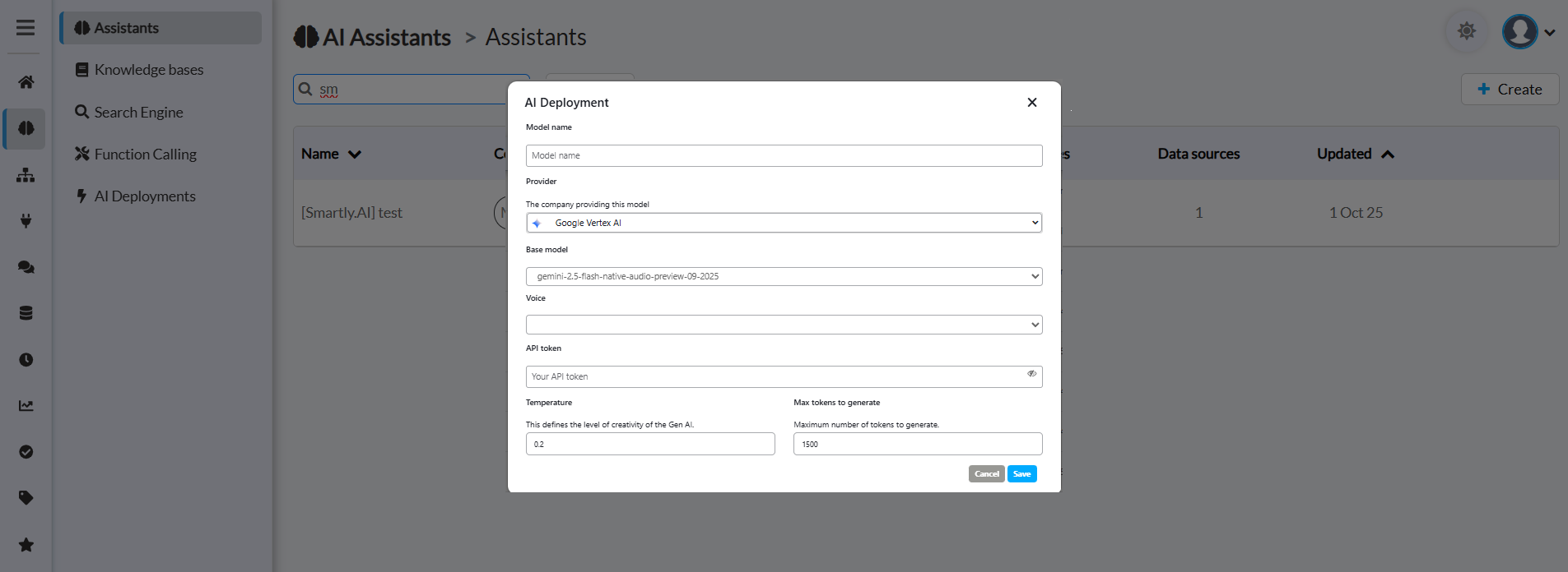 Google Vertex AI deployment configuration