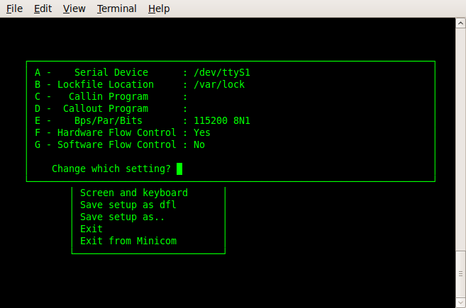 minicom offline