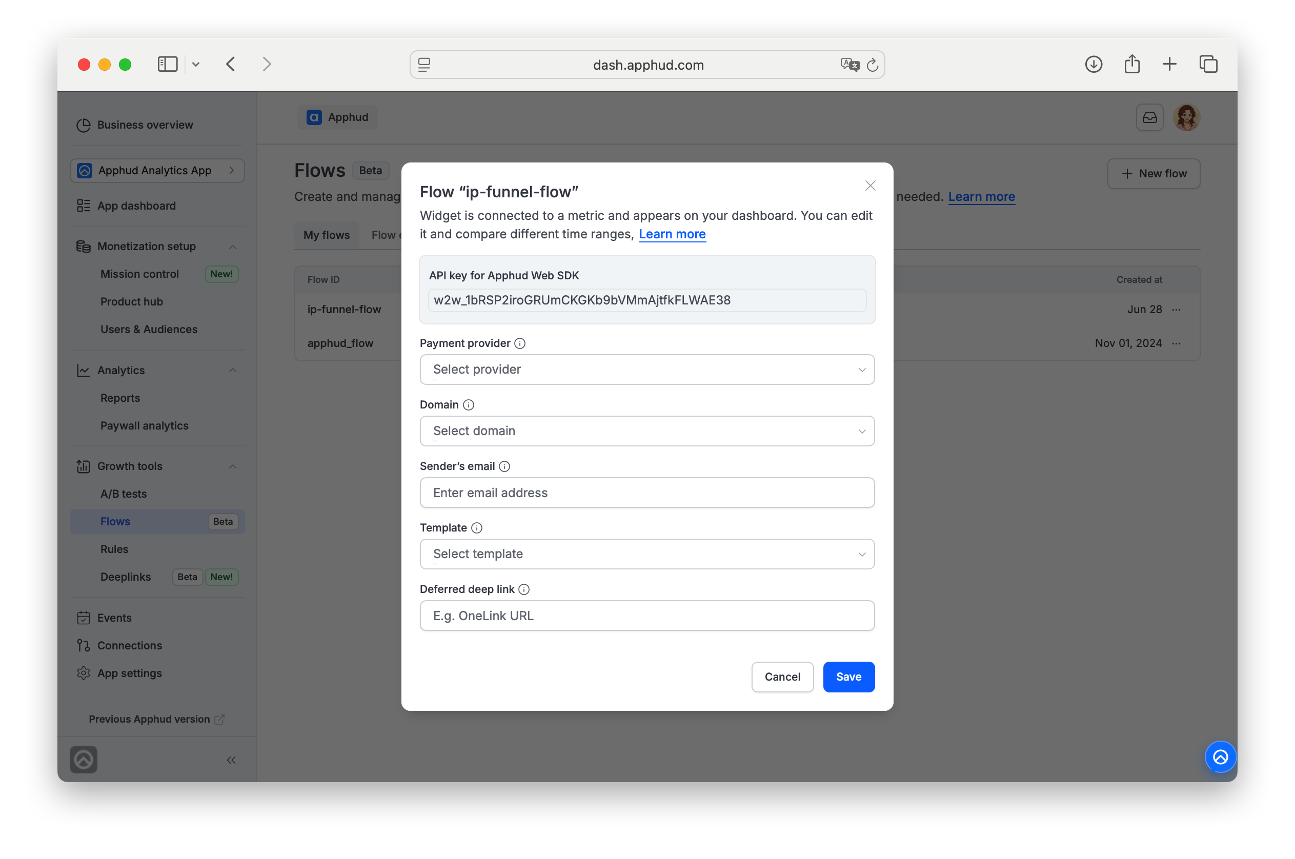 Apphud - Flow settings