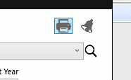 The Print icon in the upper-right corner of the DocIncome window is highlighted.
