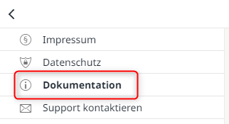 Neue Verlinkung zur Dokumentationsübersicht