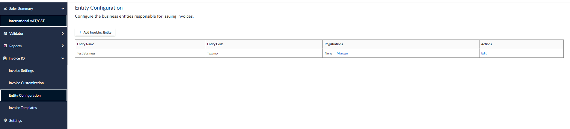 Entity Configuration UI