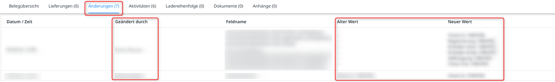 Änderungshistorie in der Hofliste App