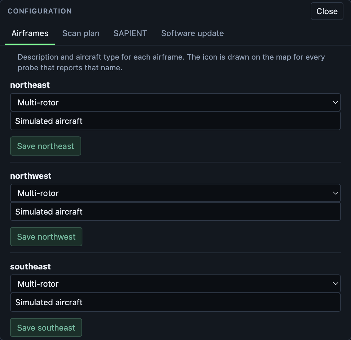 The Airframes tab.