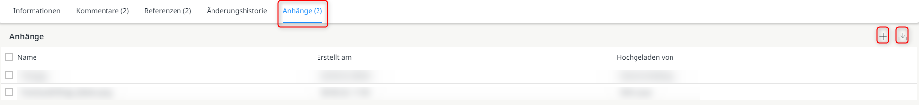 Neuer Tab "Anhänge" in der Tickets App