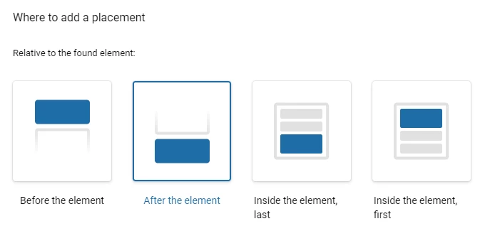 Select placement 