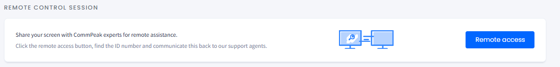 Screenshot of the remote access activation option