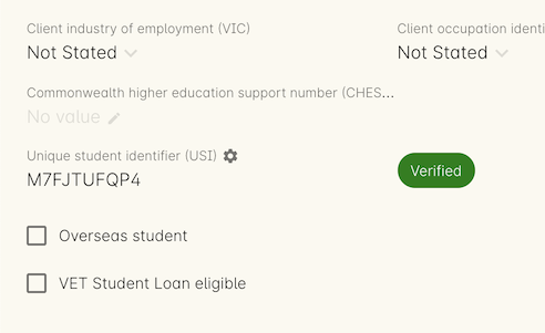 Figure 447. This USI has passed verification and the record has been locked.