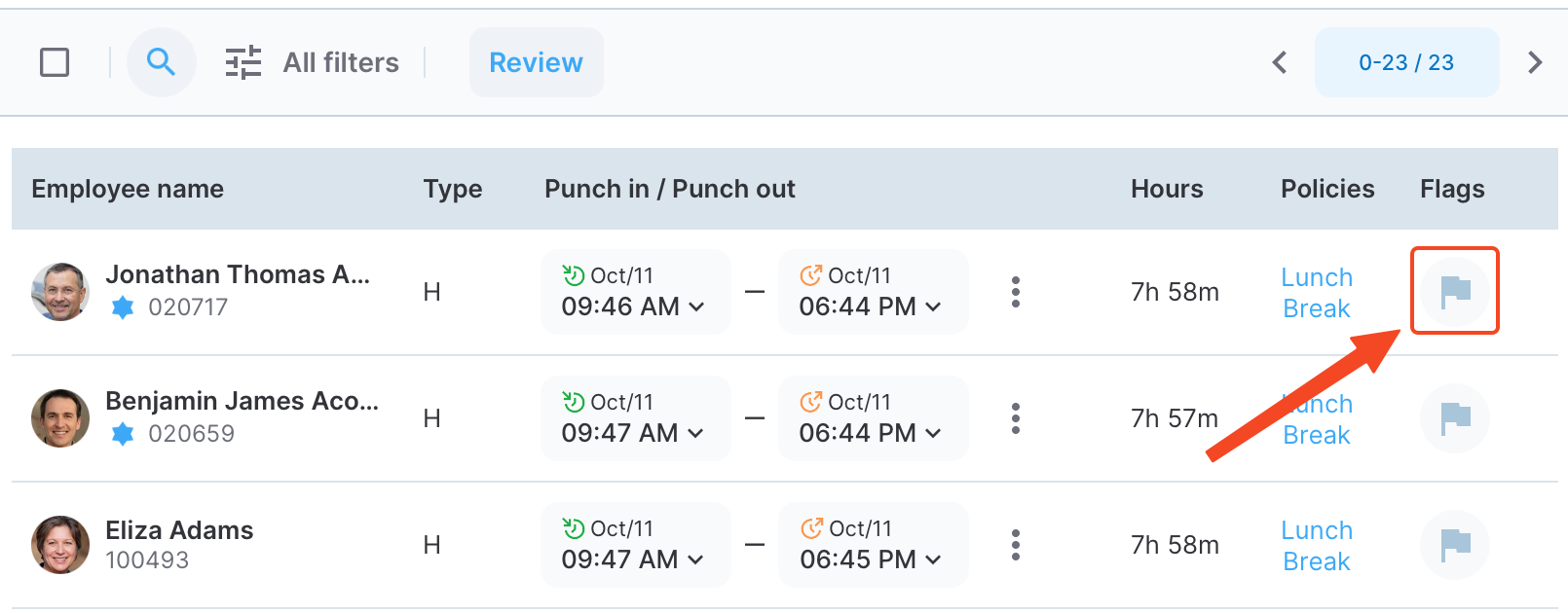 Accessing timelog details