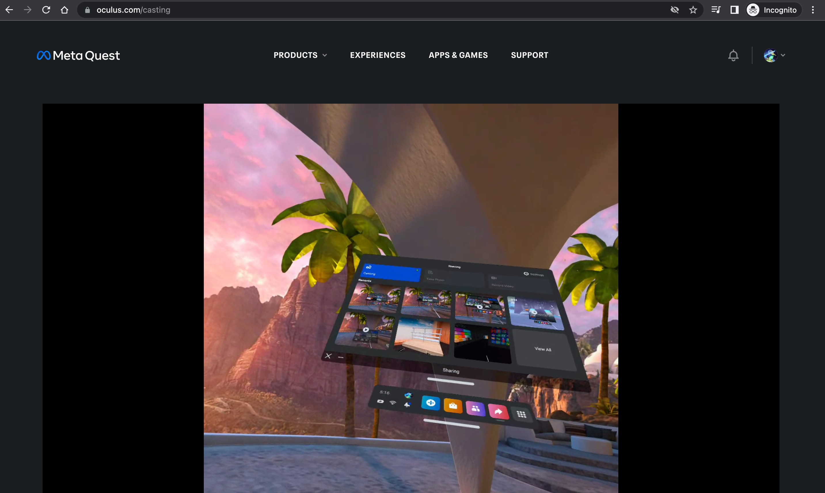 How cast Oculus VR view on a browser?