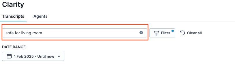 Find transcripts using the conversational context.