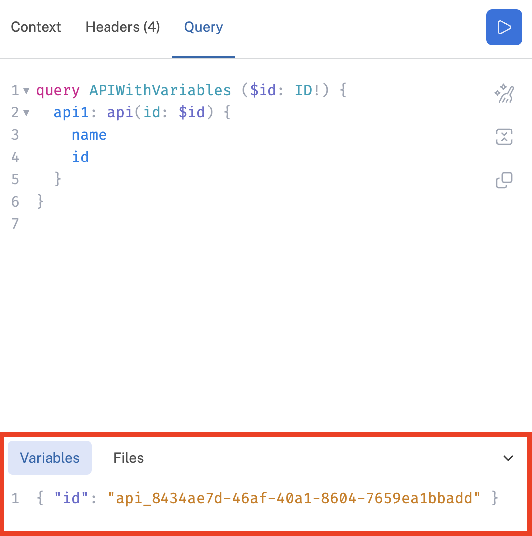 Specifying Variables for a query.