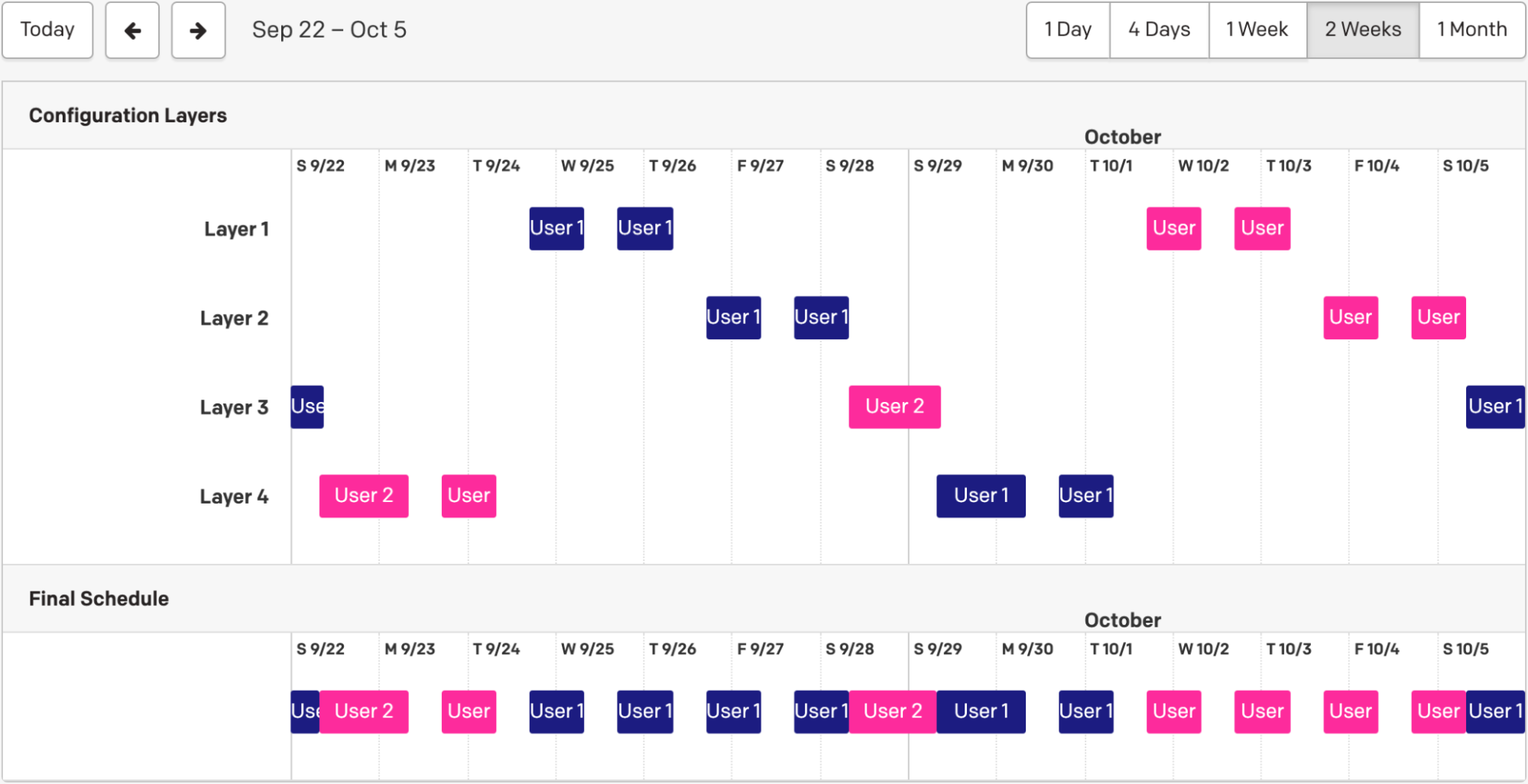 Example 2 final schedule