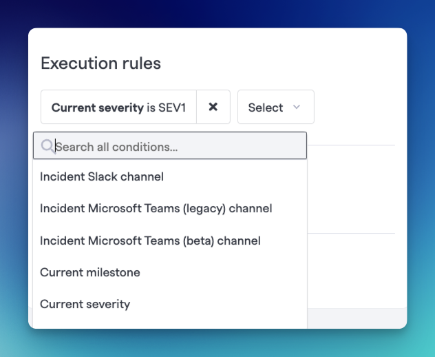 Example of Runbook whose only condition is when severity is SEV1