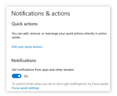 Making sure that Notifications toggle is enabled.