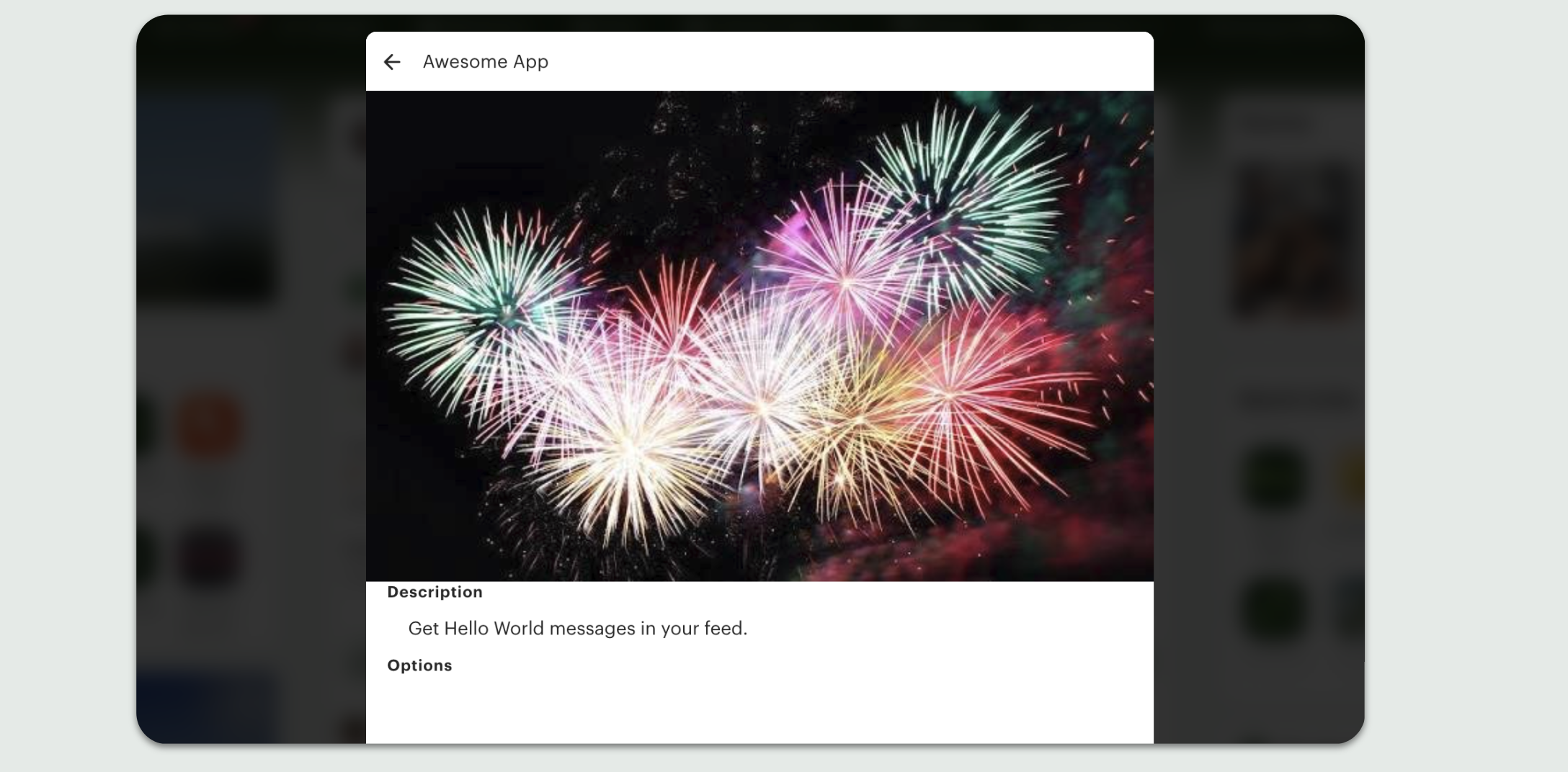 How the description appears on a user's management page for your app if the app does not require authentication