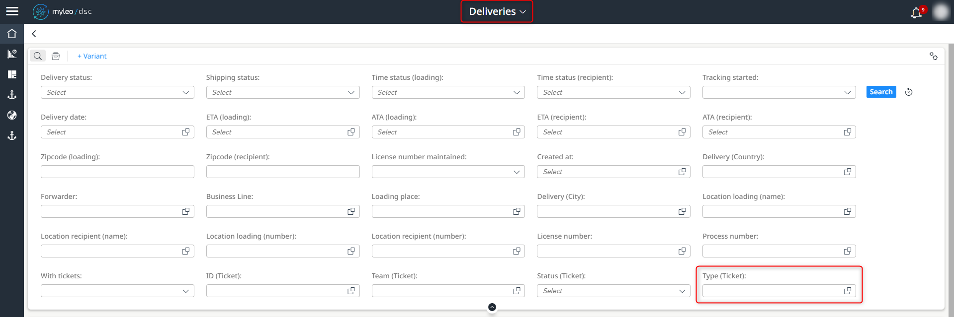 New filter option according to ticket types