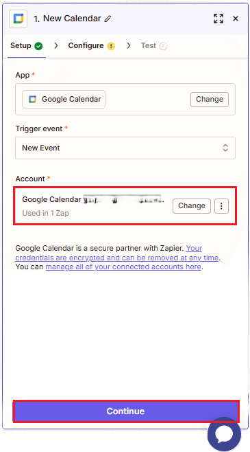 Screenshot of the screen with signing into Google account