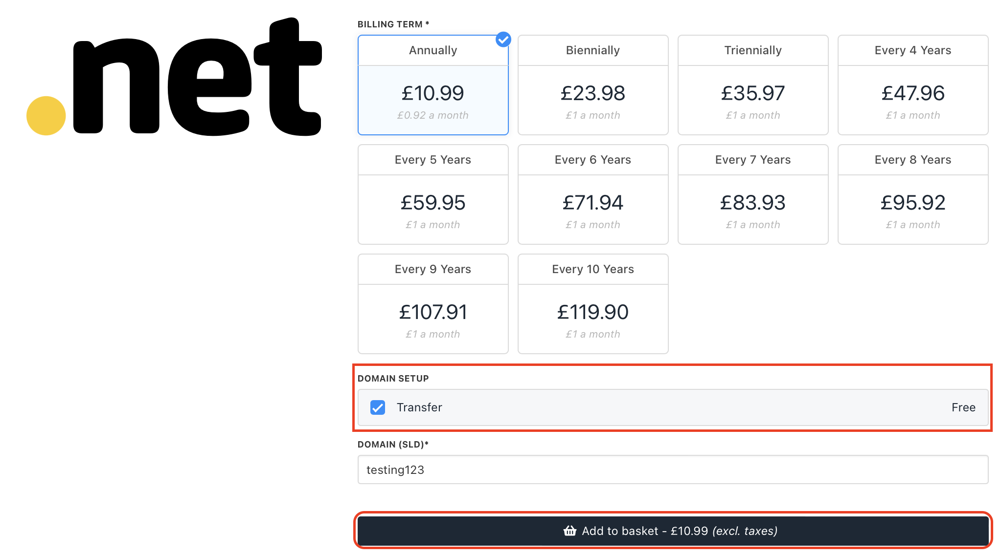 The Free Domain Transfer has been Successfully Setup