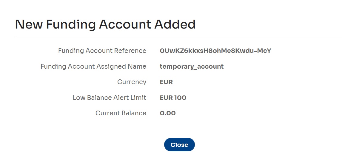Figure 5: A new funding account added