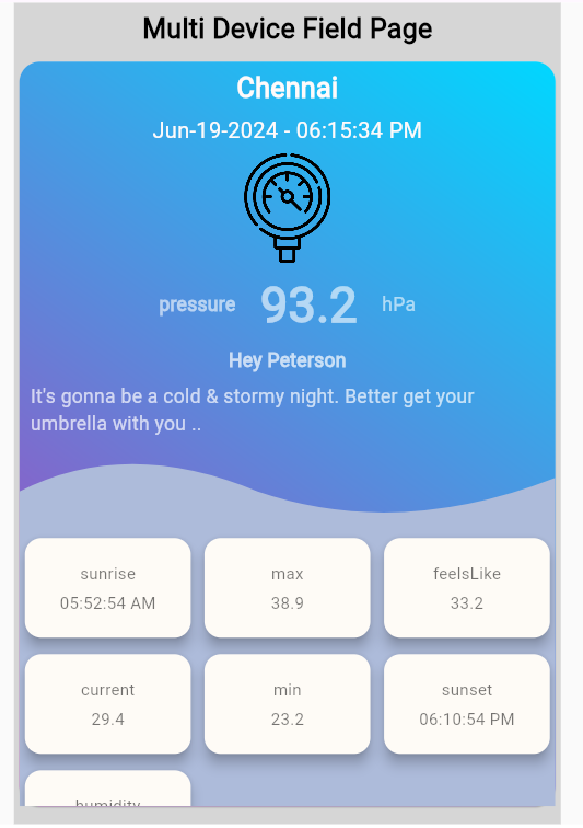 Multi Device Field Page Widget