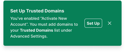 Success notification example for user management action