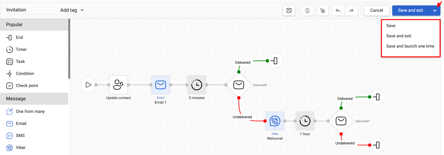 Actions after building workflow