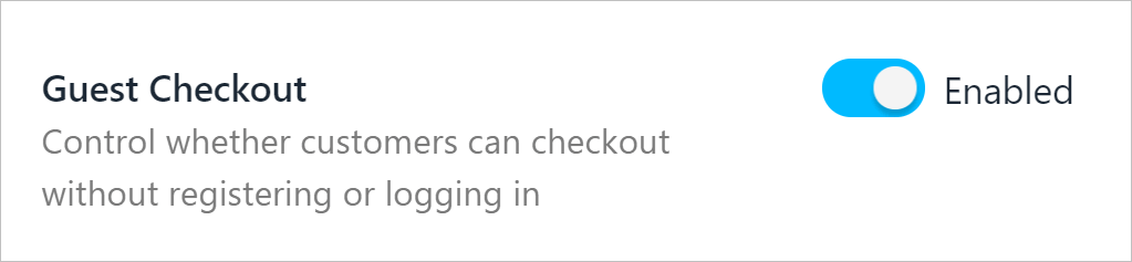 Guest checkout toggle