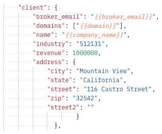 Example client object