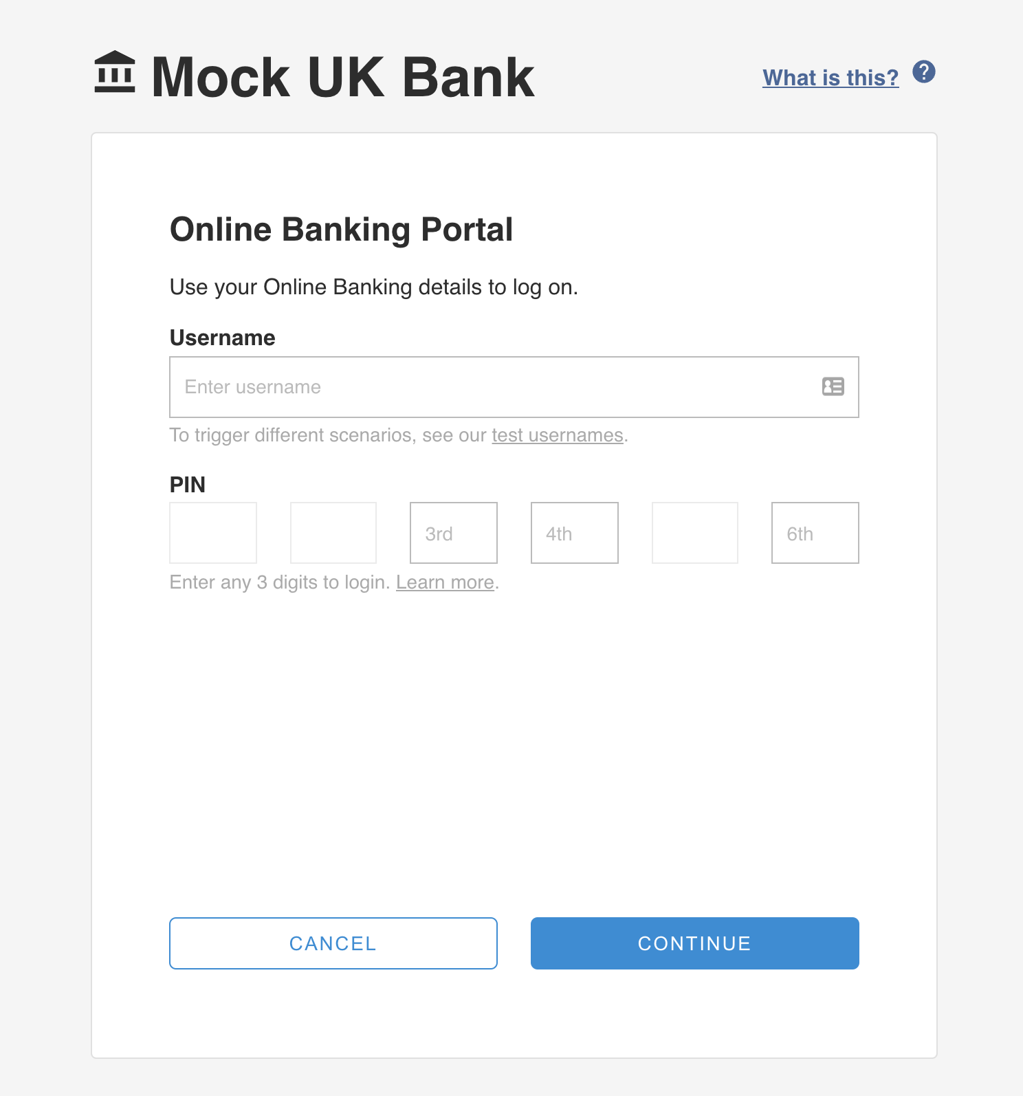 UI for `mock-payments-gb-redirect`
